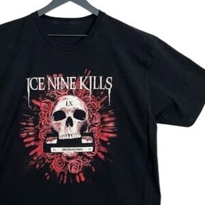 Official Ice Nine Kills INK Tour Merch XL T-Shirt The Silver Scream Skull VHS